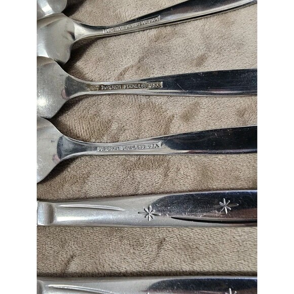 Superior Stainless USA Mixed Lot Grapefruit Spoons Knife Starburst Atomic INS16 - Picture 3 of 5